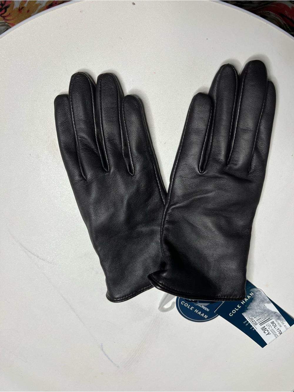 Cole Haan Brown Leather Women’s Touchscreen Gloves